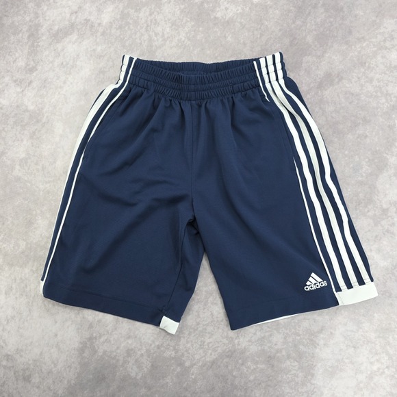 adidas Other - Adidas Boys Athletic Soccer Shorts Large (14/16) Navy Blue Classic 3-Stripes